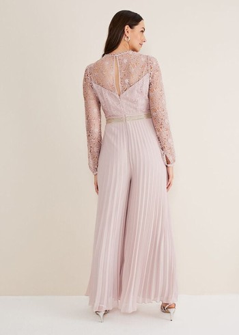 Phase Eight Isla Lace Wide Leg Jumpsuit Rose Canada | RGIWZM-605